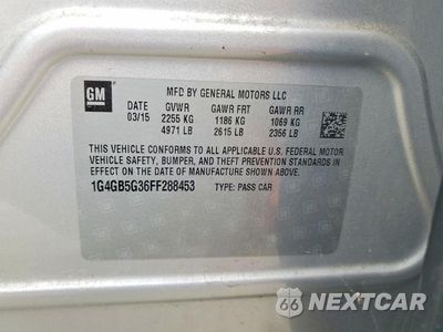 Zdjęcie 12 z 12 samochodu: 2015 BUICK LACROSSE VIN:1G4GB5G36FF288453 - miniatura
