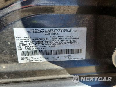 Zdjęcie 12 z 12 samochodu: 2005 MAZDA 6 I VIN:1YVFP80C555M75467 - miniatura