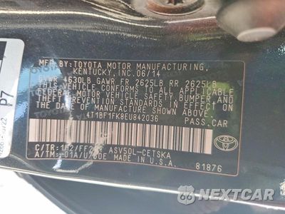 Zdjęcie 12 z 12 samochodu: 2014 TOYOTA CAMRY SE VIN:4T1BF1FK8EU842036 - miniatura