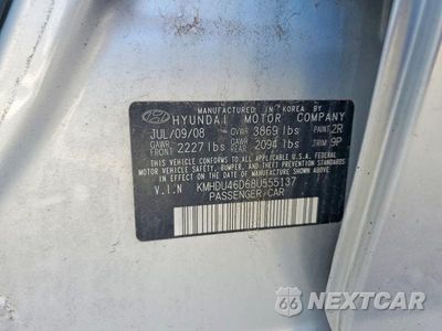 Zdjęcie 12 z 12 samochodu: 2008 HYUNDAI ELANTRA GLS VIN:KMHDU46D68U555137 - miniatura