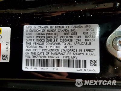 Zdjęcie 14 z 14 samochodu: 2023 HONDA CR-V SPORT VIN:2HKRS6H54PH807123 - miniatura