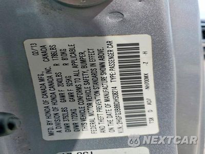 Zdjęcie 13 z 13 samochodu: 2013 HONDA CIVIC EX VIN:2HGFG3B88DH508214 - miniatura