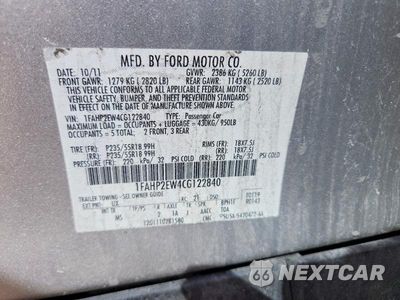 Zdjęcie 12 z 12 samochodu: 2012 FORD TAURUS SEL VIN:1FAHP2EW4CG122840 - miniatura
