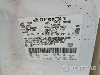 Zdjęcie 13 z 13 samochodu: 2012 FORD ESCAPE XLT VIN:1FMCU9DG6CKC55379 - miniatura