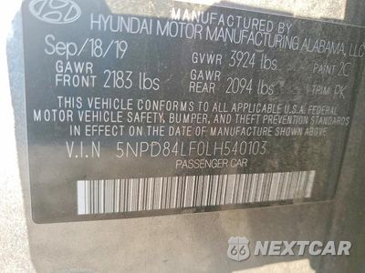 Zdjęcie 12 z 12 samochodu: 2020 HYUNDAI ELANTRA SEL VIN:5NPD84LF0LH540103 - miniatura