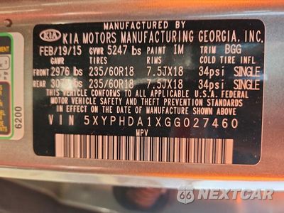 Zdjęcie 13 z 13 samochodu: 2016 KIA SORENTO EX VIN:5XYPHDA1XGG027460 - miniatura