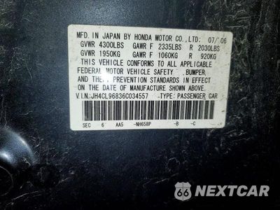 Zdjęcie 12 z 12 samochodu: 2006 ACURA TSX VIN:JH4CL96836C034557 - miniatura