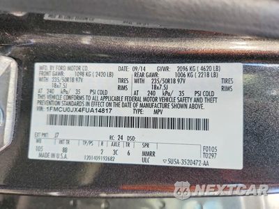 Zdjęcie 13 z 13 samochodu: 2015 FORD ESCAPE TITANIUM VIN:1FMCU0JX4FUA14817 - miniatura