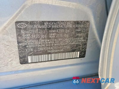 Zdjęcie 12 z 12 samochodu: 2013 HYUNDAI SONATA GLS VIN:5NPEB4AC0DH653890 - miniatura