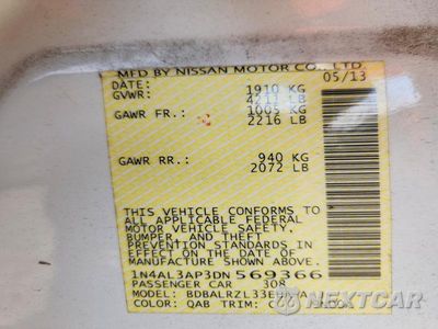Zdjęcie 12 z 12 samochodu: 2013 NISSAN ALTIMA 2.5 VIN:1N4AL3AP3DN569366 - miniatura