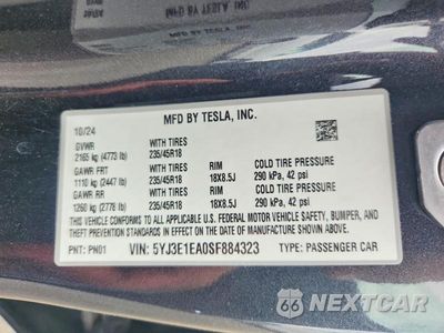 Zdjęcie 12 z 12 samochodu: 2025 TESLA MODEL 3 VIN:5YJ3E1EA0SF884323 - miniatura