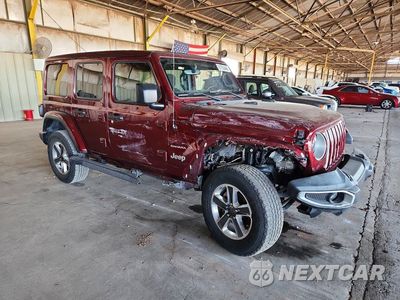 Czwarte zdjęcie samochodu z boku: 2021 JEEP WRANGLER UNLIMITED SAHARA VIN:1C4HJXEM1MW608438 - miniatura