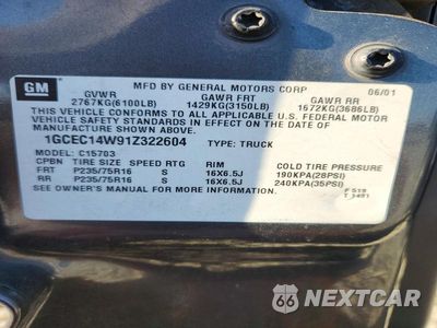 Zdjęcie 12 z 12 samochodu: 2001 CHEVROLET SILVERADO C1500 VIN:1GCEC14W91Z322604 - miniatura