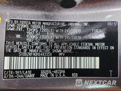Zdjęcie 14 z 14 samochodu: 2017 TOYOTA HIGHLANDER LIMITED VIN:5TDDZRFH0HS483359 - miniatura
