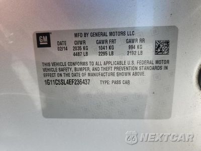 Zdjęcie 12 z 12 samochodu: 2014 CHEVROLET MALIBU 1LT VIN:1G11C5SL4EF236437 - miniatura
