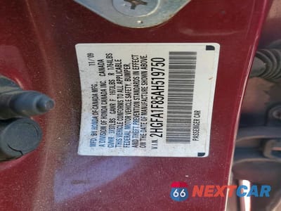 Zdjęcie 12 z 12 samochodu: 2010 HONDA CIVIC EX VIN:2HGFA1F85AH519750 - miniatura
