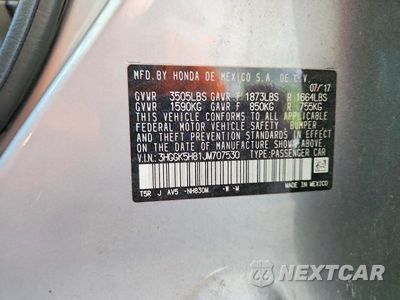 Zdjęcie 12 z 12 samochodu: 2018 HONDA FIT EX VIN:3HGGK5H81JM707530 - miniatura