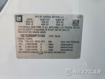 Zdjęcie 12 z 12 samochodu: 2017 CHEVROLET SILVERADO C2500 HEAVY DUTY VIN:1GC1CUEG8HF131369 - miniatura