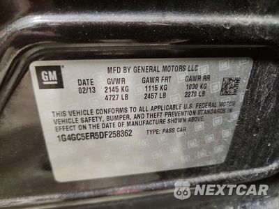 Zdjęcie 12 z 12 samochodu: 2013 BUICK LACROSSE VIN:1G4GC5ER5DF258362 - miniatura