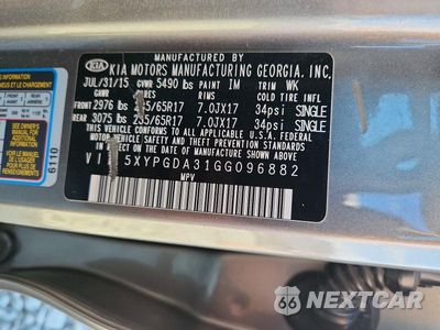 Zdjęcie 13 z 13 samochodu: 2016 KIA SORENTO LX VIN:5XYPGDA31GG096882 - miniatura