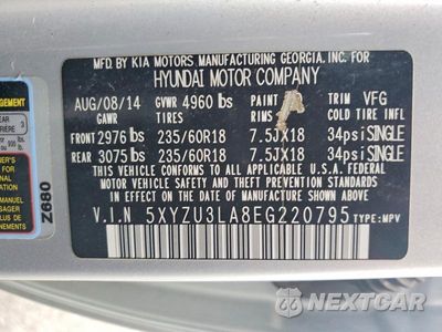 Zdjęcie 13 z 13 samochodu: 2014 HYUNDAI SANTA FE SPORT 2.0T VIN:5XYZU3LA8EG220795 - miniatura