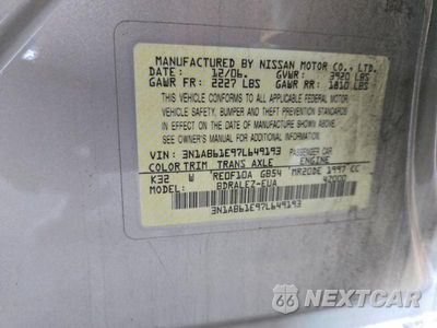 Zdjęcie 12 z 12 samochodu: 2007 NISSAN SENTRA VIN:3N1AB61E97L649193 - miniatura