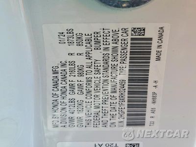 Zdjęcie 12 z 12 samochodu: 2024 HONDA CIVIC TOURING VIN:2HGFE1F9XRH324459 - miniatura