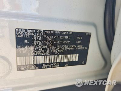 Zdjęcie 12 z 12 samochodu: 2019 TOYOTA RAV4 XLE VIN:2T3W1RFV1KW006533 - miniatura