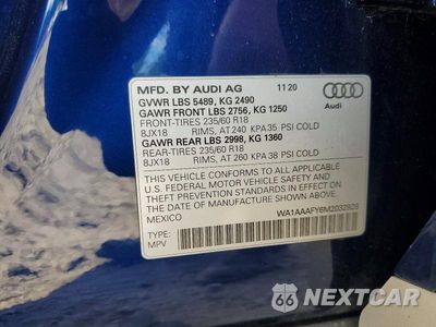 Zdjęcie 14 z 14 samochodu: 2021 AUDI Q5 PREMIUM VIN:WA1AAAFY6M2032928 - miniatura