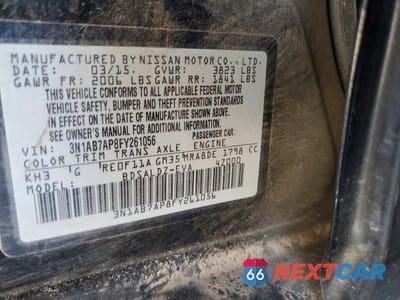 Zdjęcie 12 z 12 samochodu: 2015 NISSAN SENTRA SV VIN:3N1AB7AP8FY261056 - miniatura