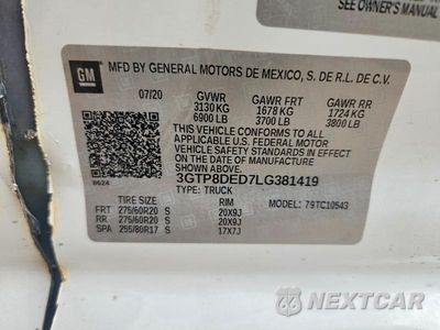 Zdjęcie 12 z 12 samochodu: 2020 GMC SIERRA C1500 SLT VIN:3GTP8DED7LG381419 - miniatura