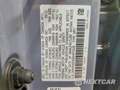 Zdjęcie 13 z 13 samochodu: 2022 HONDA CR-V EX VIN:2HKRW2H55NH670428 - miniatura