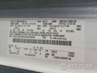 Zdjęcie 13 z 13 samochodu: 2016 FORD TRANS 350 VIN:1FBZX2ZM6GKA03895 - miniatura