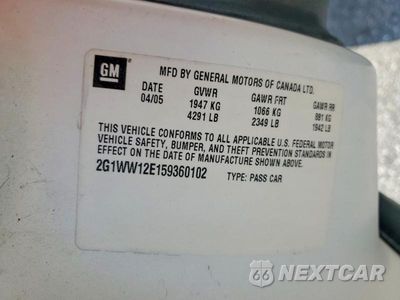 Zdjęcie 12 z 12 samochodu: 2005 CHEVROLET MONTE CARLO LS VIN:2G1WW12E159360102 - miniatura