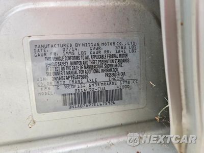 Zdjęcie 12 z 12 samochodu: 2014 NISSAN SENTRA SV VIN:3N1AB7AP7EL675926 - miniatura