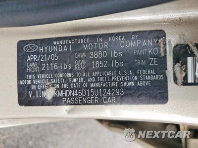 Zdjęcie 12 z 12 samochodu: 2005 HYUNDAI ELANTRA GLS VIN:KMHDN46D15U124293 - miniatura