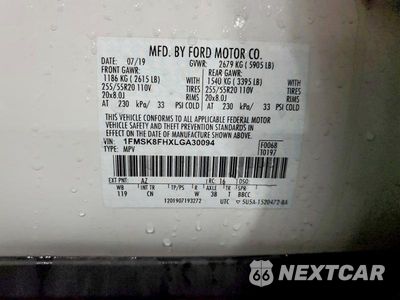 Zdjęcie 13 z 13 samochodu: 2020 FORD EXPLORER LIMITED VIN:1FMSK8FHXLGA30094 - miniatura