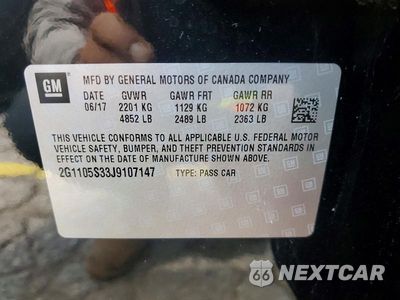 Zdjęcie 12 z 12 samochodu: 2018 CHEVROLET IMPALA LT VIN:2G1105S33J9107147 - miniatura