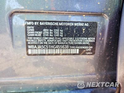 Zdjęcie 12 z 12 samochodu: 2017 BMW 530 I VIN:WBAJA5C51HG455638 - miniatura