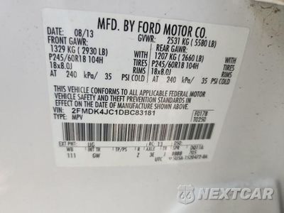 Zdjęcie 25 z 26 samochodu: 2013 FORD EDGE SEL VIN:2FMDK4JC1DBC83181 - miniatura