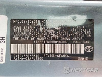 Zdjęcie 12 z 12 samochodu: 2009 TOYOTA CAMRY LE VIN:4T1BE46K09U818386 - miniatura