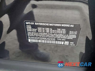 Zdjęcie 13 z 13 samochodu: 2024 BMW X3 SDRIVE30I VIN:5UX43DP02R9U52335 - miniatura