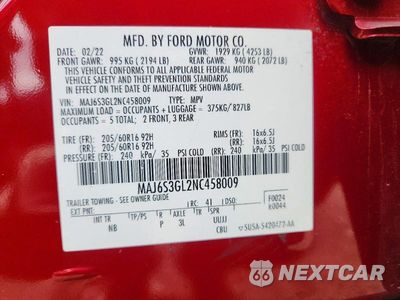Zdjęcie 13 z 13 samochodu: 2022 FORD ECOSPORT SE VIN:MAJ6S3GL2NC458009 - miniatura