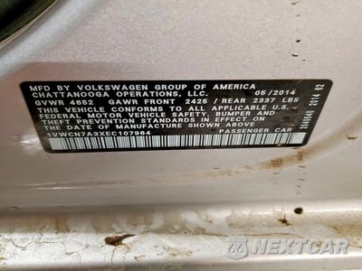 Zdjęcie 12 z 12 samochodu: 2014 VOLKSWAGEN PASSAT SEL VIN:1VWCN7A3XEC107964 - miniatura