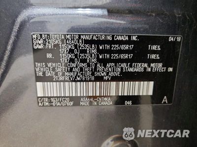 Zdjęcie 13 z 13 samochodu: 2018 TOYOTA RAV4 XLE VIN:2T3RFREV7JW781918 - miniatura