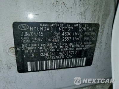 Zdjęcie 12 z 12 samochodu: 2016 HYUNDAI SONATA HYBRID LIMITED VIN:KMHE34L17GA015717 - miniatura