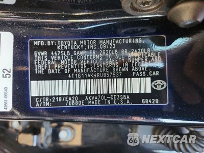 Zdjęcie 12 z 12 samochodu: 2024 TOYOTA CAMRY SE VIN:4T1G11AK4RU857537 - miniatura