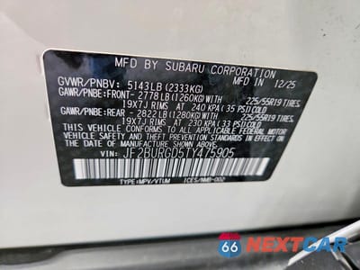 Zdjęcie 13 z 13 samochodu: 2026 SUBARU OUTBACK LIMITED XT VIN:JF2BURGD5TY475905 - miniatura