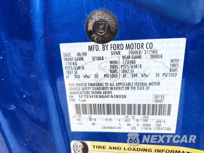 Zdjęcie 12 z 12 samochodu: 2010 FORD F150 SUPERCREW VIN:1FTEW1E88AFA18026 - miniatura