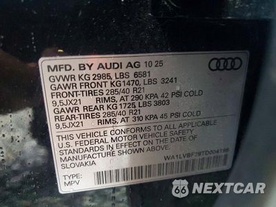 Zdjęcie 13 z 13 samochodu: 2026 AUDI Q7 PREMIUM PLUS VIN:WA1LVBF79TD004196 - miniatura